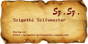 Szigethi Szilveszter névjegykártya