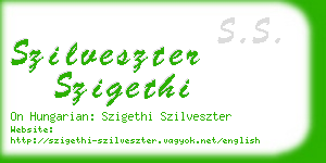 szilveszter szigethi business card